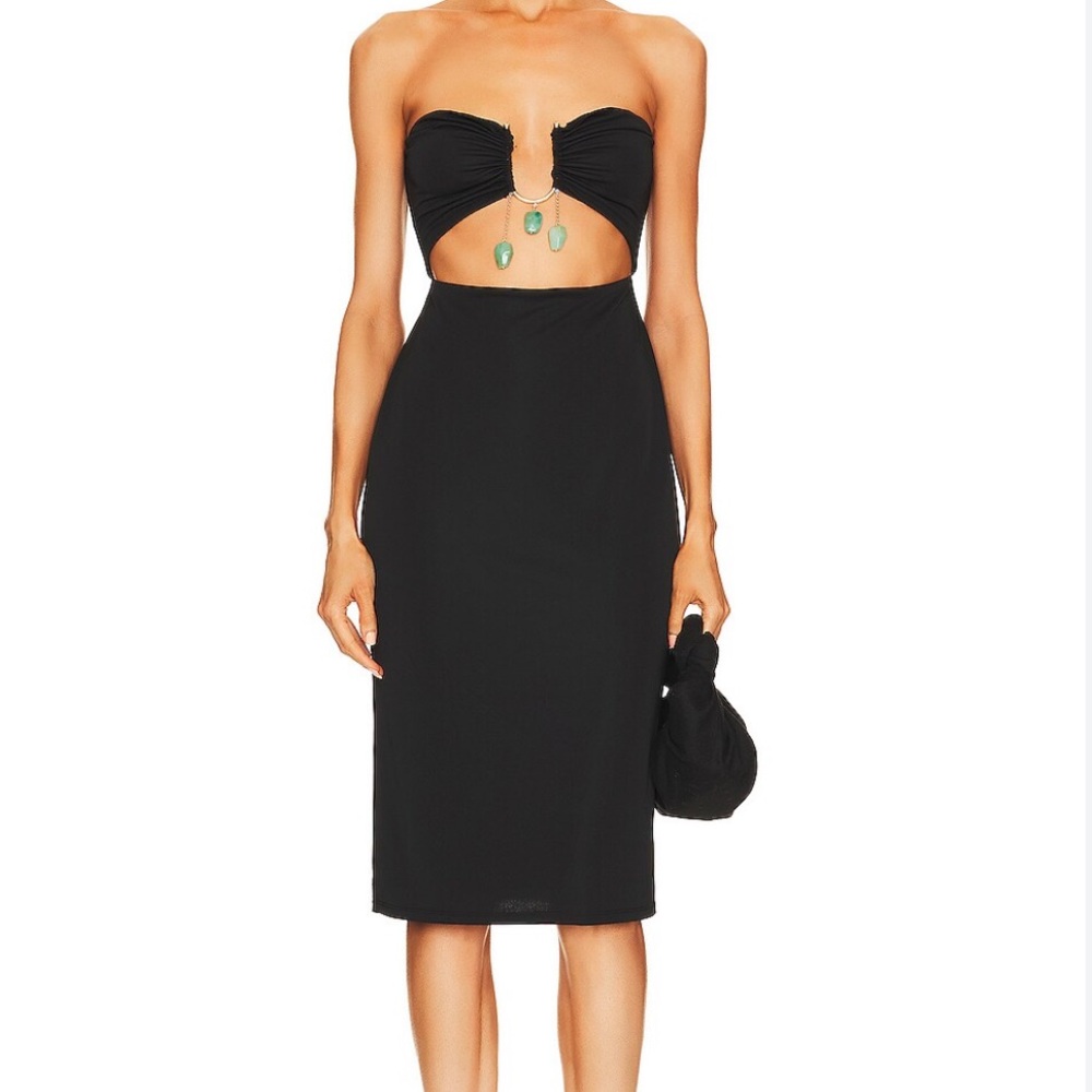 L'Academie Strapless Black Cutout Dress